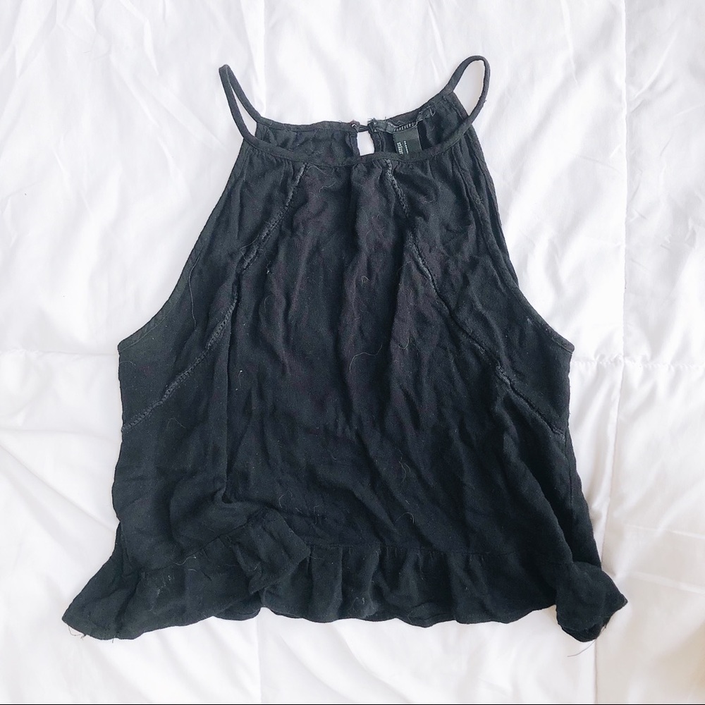 Halter Ruffle Tank Top (Slightly Cropped)